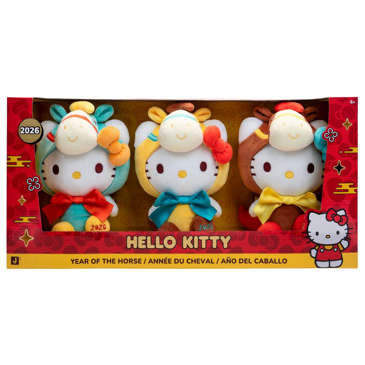 Hello Kitty 2026 馬年限定絨毛娃娃三入組禮盒