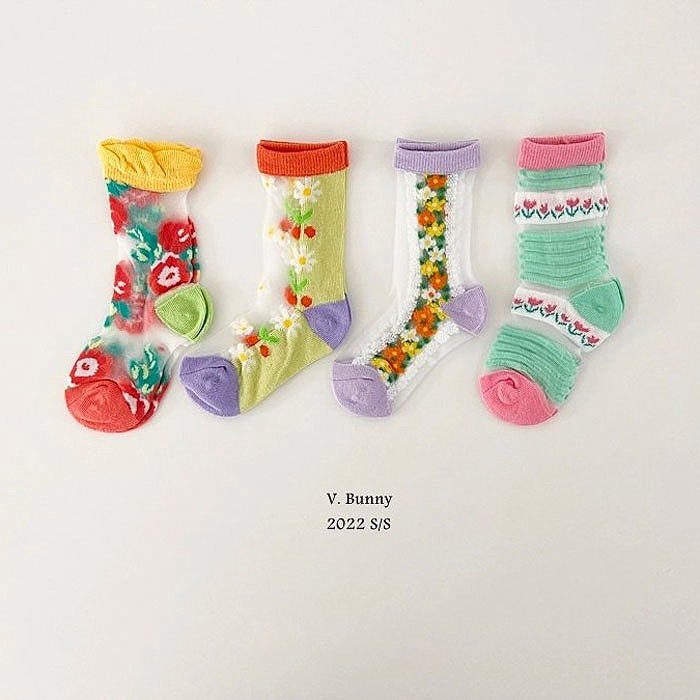 bevyc,兒童襪子,純棉兒童襪子,韓國兒童襪子,透明紗