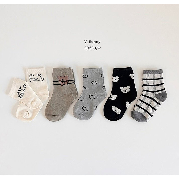 bevyc,兒童襪子,純棉兒童襪子,韓國兒童襪子,熊熊