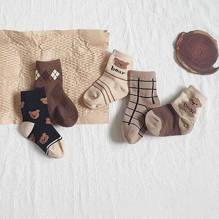 bevyc,兒童襪子,純棉兒童襪子,韓國兒童襪子,熊熊