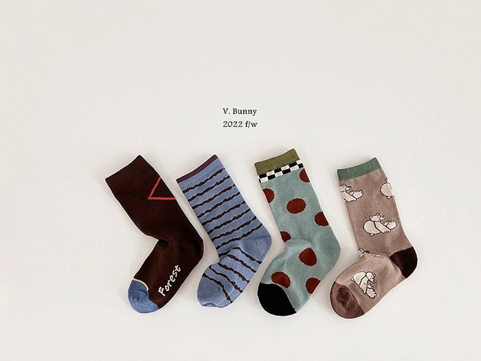 bevyc,兒童襪子,純棉兒童襪子,韓國兒童襪子,山系,露影, 圓點