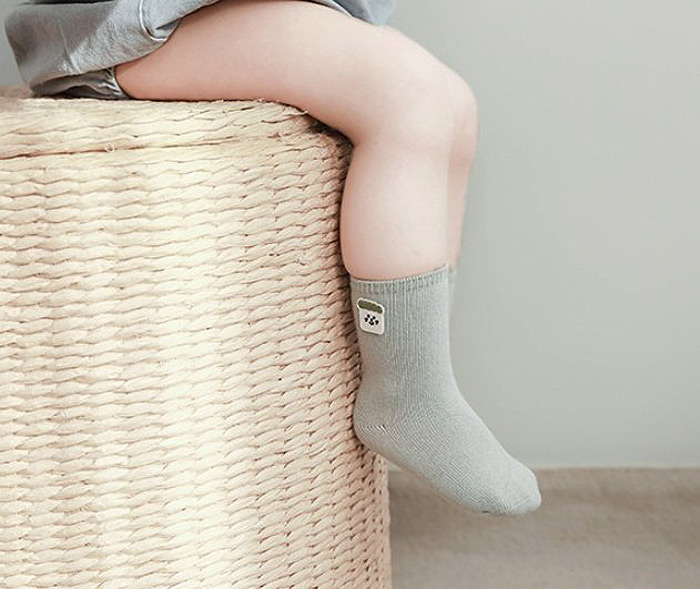 bevyc,兒童襪子,純棉兒童襪子,韓國兒童襪子,止滑襪,小熊刺繡